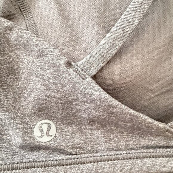 Lululemon Free To Be Serene Bra Size 10 Heathered Grey Strappy Back - Picture 5 of 6